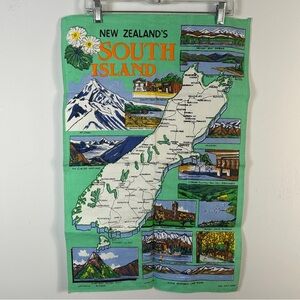 New Zealand South Island Map Bath Towel - Green